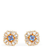 Suzanne Kalan diamond and sapphire flower earrings (British brand)