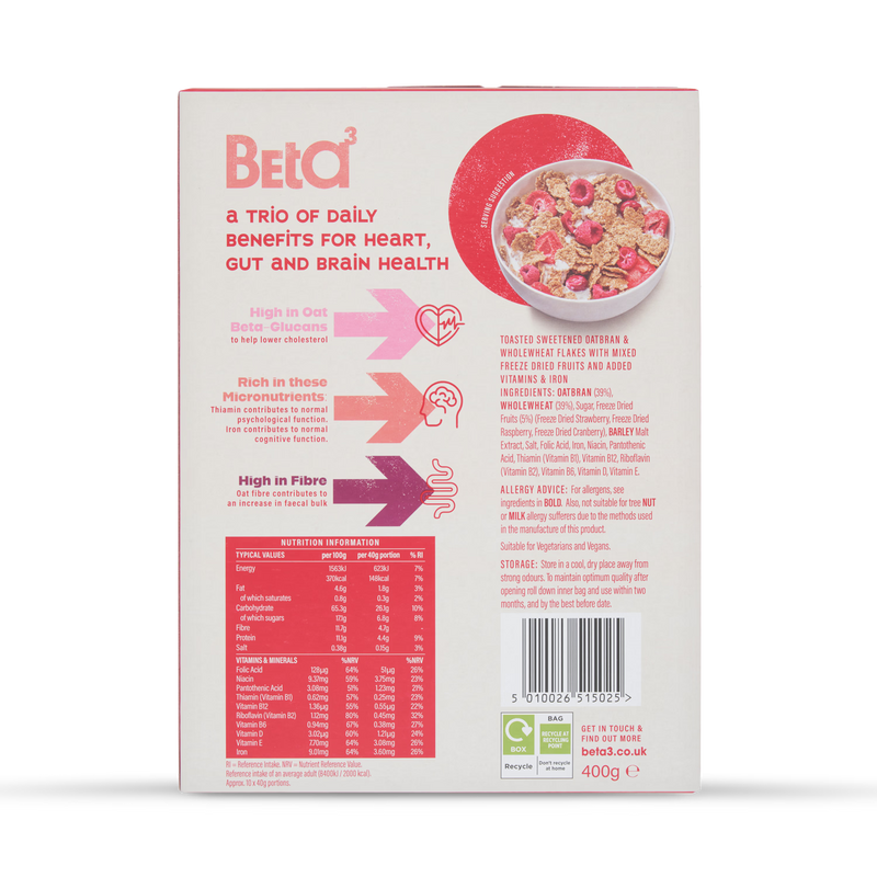 Mornflake oat bran flakes cereal Very Berry 400g, UK version
