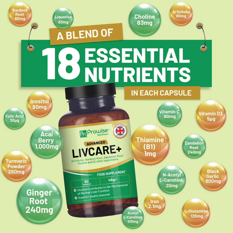 Prowise Healthcare Advanced Livcare+ liver supplement 60 capsules, imported from the UK