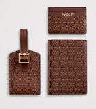WOLF Signature passport holder card holder luggage tag set apple leather (British brand)