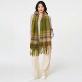 Superdrug Izabel London Checked Print Fringed Oversized Scarf- Buy online at McGrocer