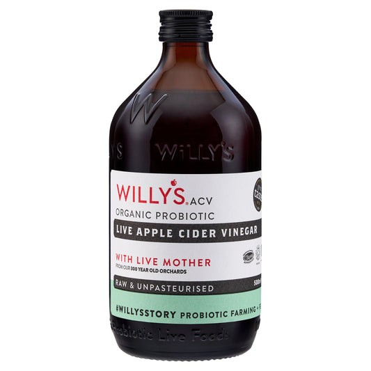 Willy's Organic Live Apple Cider Vinegar with The Mother 500ml