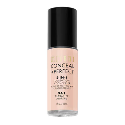 Superdrug Milani Conceal + Perfect 2 in 1 Foundation and Concealer Alabaster 30ml- Buy online at McGrocer
