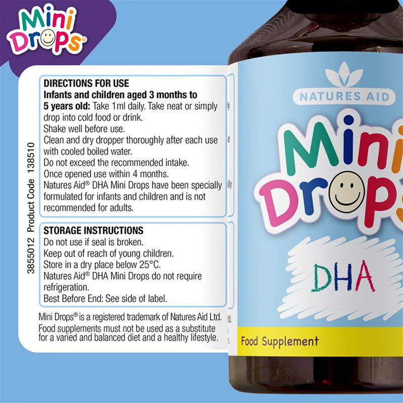 Nature's Aid DHA drops lemon supplement 50ml, imported from the UK