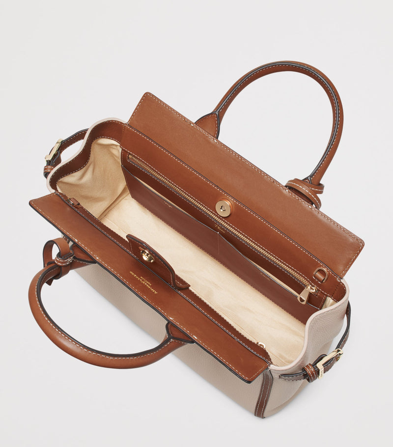 Aspinal of London Savannah top-handle bag in grained leather (British brand)