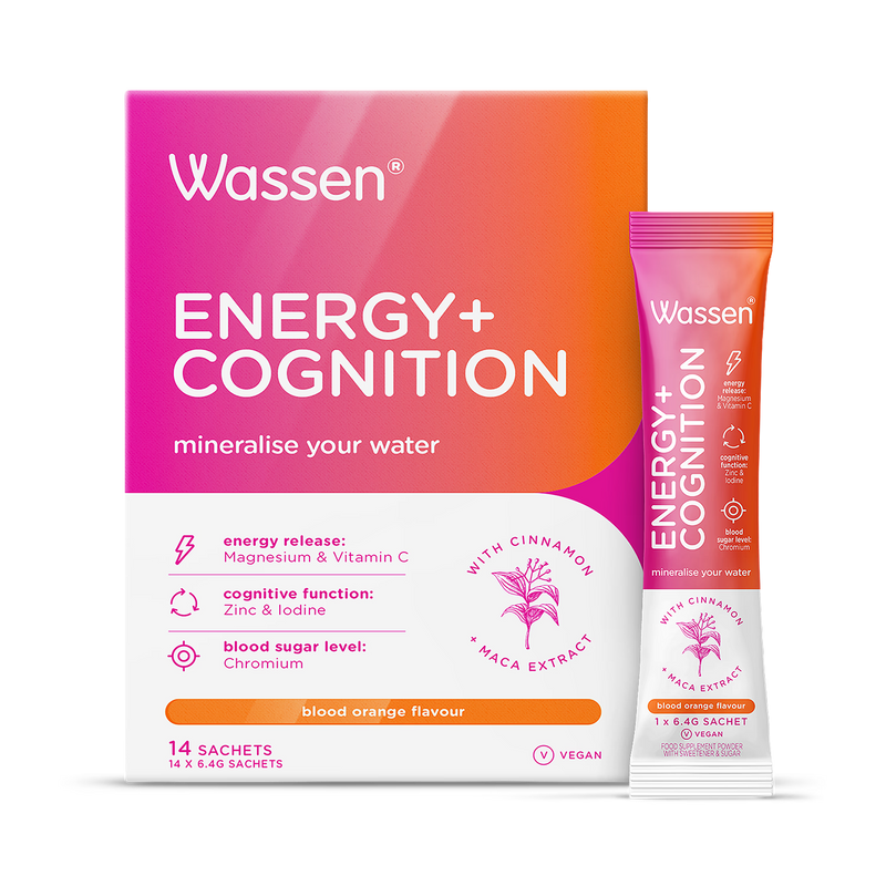 Wassen Energy and Cognition electrolyte powder 14 sachets (British brand)