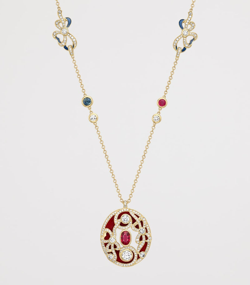 Boodles Presence Chamber pendant diamonds ruby 18kt gold, UK version