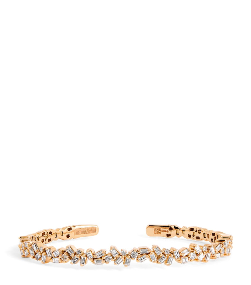 Suzanne Kalan rose gold and diamond bangle small, imported from the UK