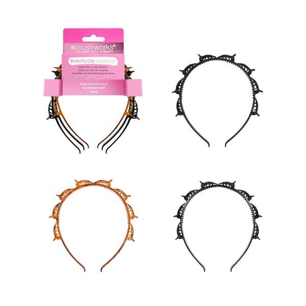 Brushworks butterfly clip headbands 3 pack, UK version