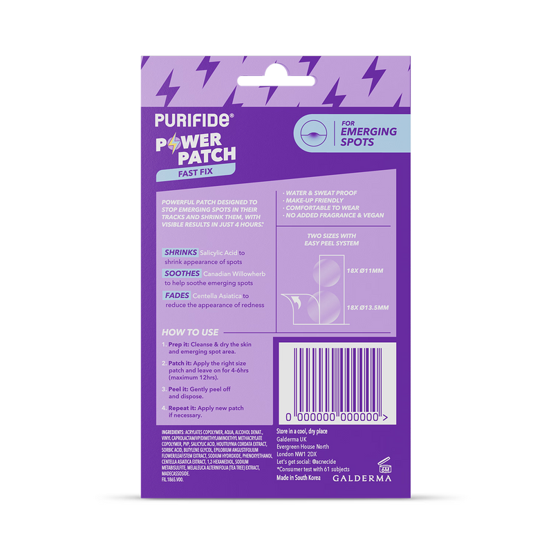 Purifide power pimple patch 36 patches - British product