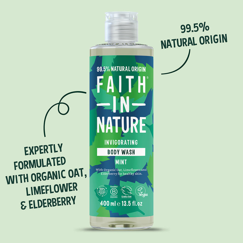 Faith In Nature Mint Body Wash 400ml - British product
