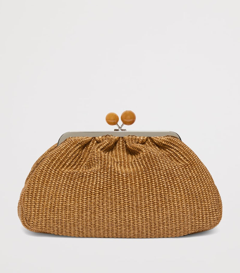 Weekend Max Mara woven Pasticcino clutch bag 21cm (British brand)