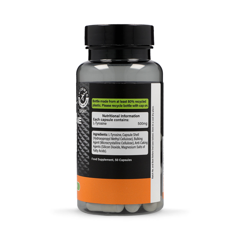 L-Tyrosine 500mg capsules box 50 units, UK version