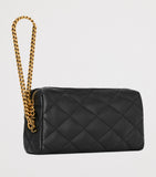 Saint Laurent quilted pouch with chain YSL monogram (British brand)