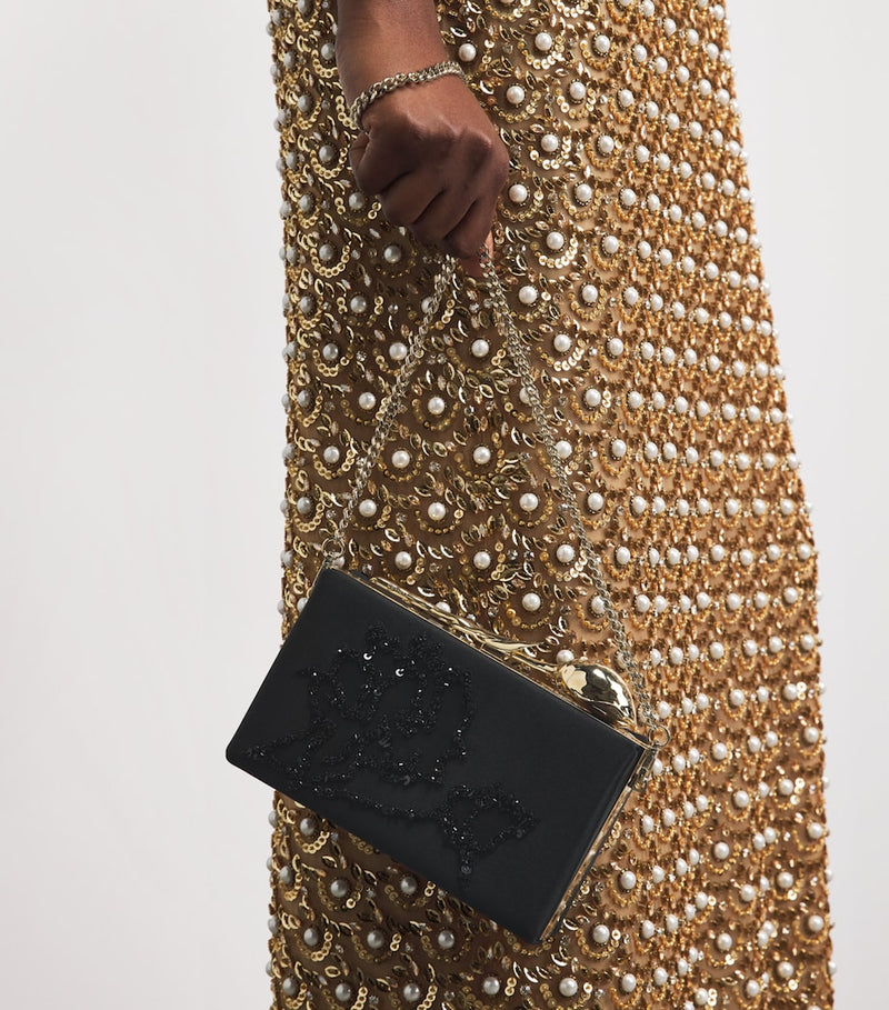 Erdem Embellished Bloom clutch bag H11.5x19cm (British brand)