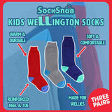 Sock Snob 4er-Pack Kinder-Gummistiefelsocken (britische Marke)