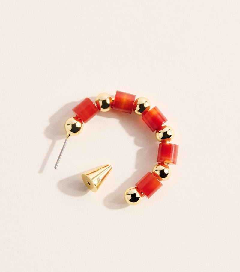 Eddie Borgo gold-plated carnelian Marcy hoop earrings (British brand)