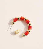Eddie Borgo gold-plated carnelian Marcy hoop earrings (British brand)