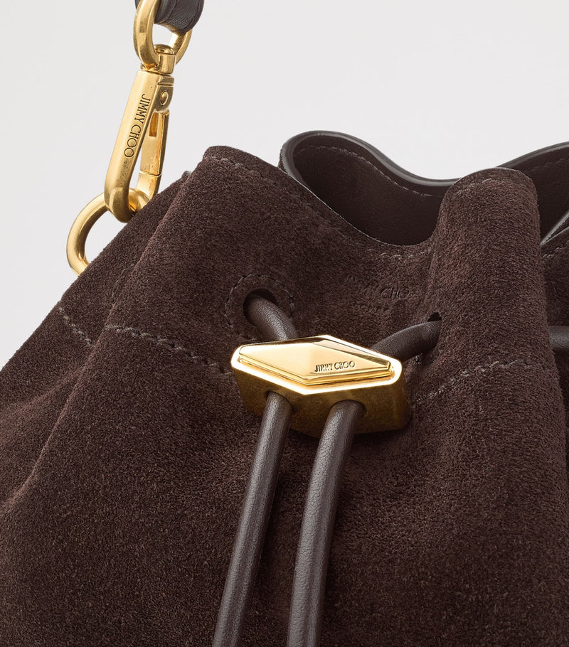 Jimmy Choo small suede Cinch shoulder bag, imported from the UK