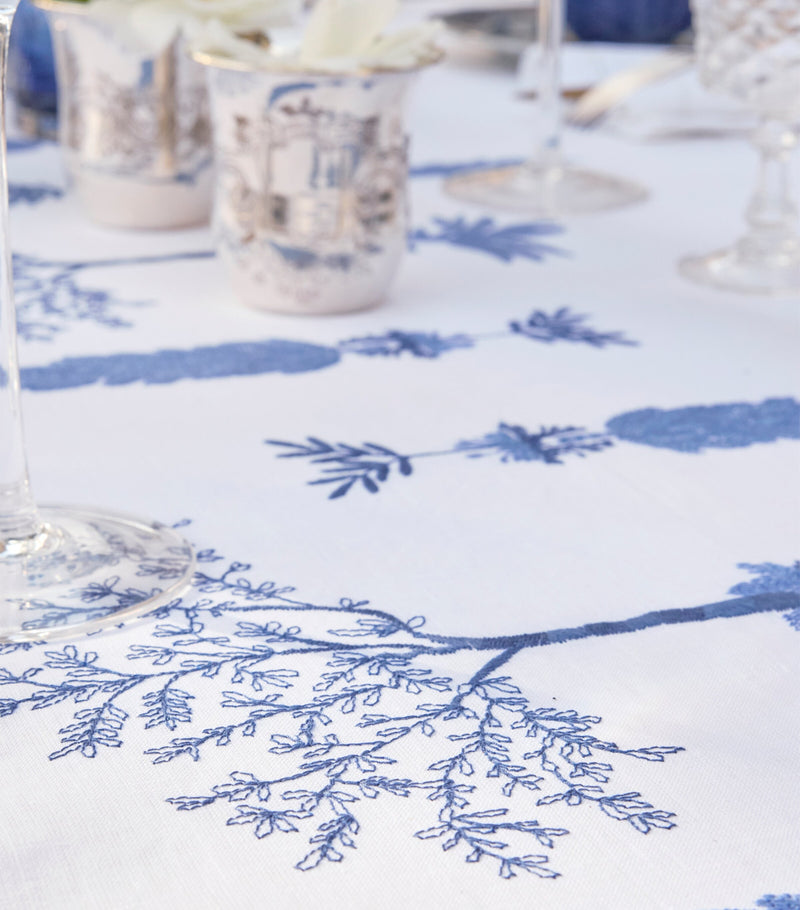 Alexandre Turpault Linen Embroidered Midi Tablecloth 170cm x 250cm - British product