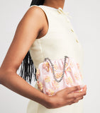 Self-Portrait satin beaded top-handle bag (British brand)