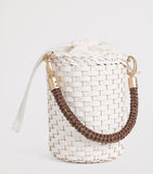 Eleventy woven bucket bag in buffalo leather, UK version