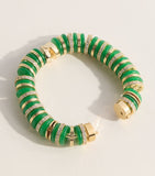 Eddie Borgo Lenox bracelet with jade malachite and crystal pave, imported from the UK