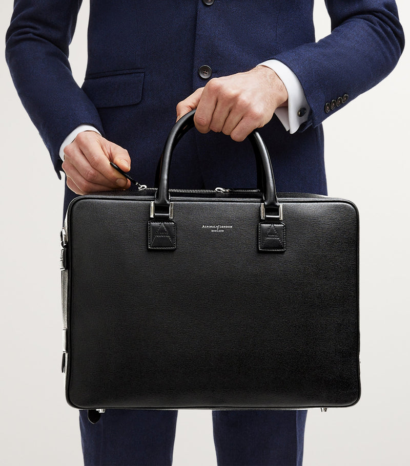 Aspinal of London Mount Street briefcase Saffiano leather (British brand)