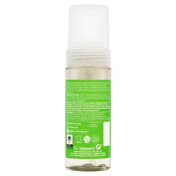 Tea Tree Foaming Facial Wash 150ml bottle (British brand)