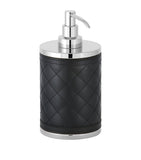 Riviere quilted soap dispenser brass leather, imported from the UK