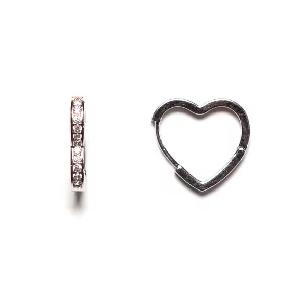 Sensation Jewellery Large Rhodium Plated Crystal Huggy Hoop Earrings (British brand)