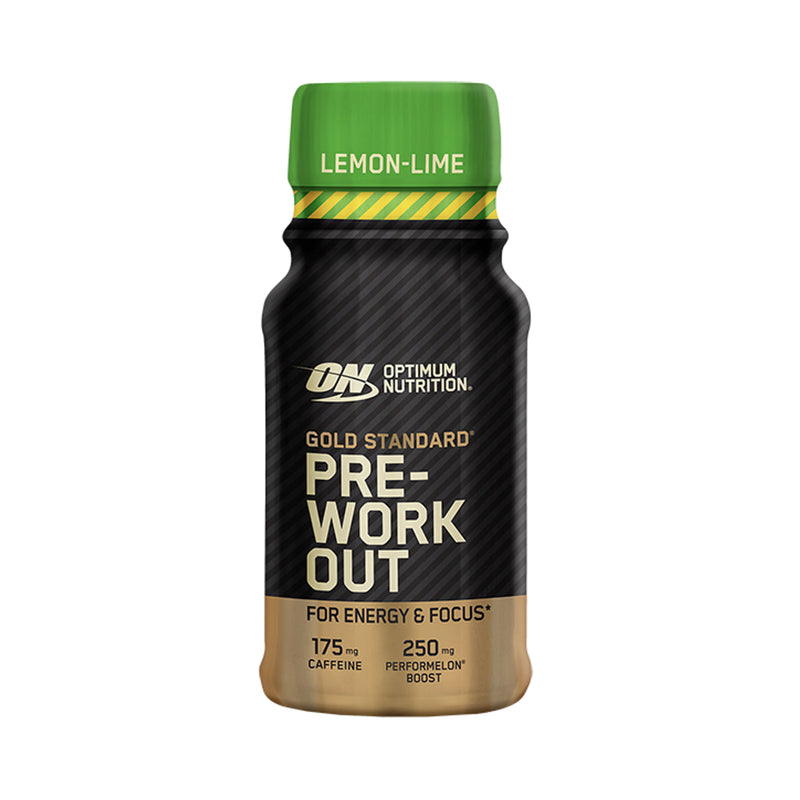 Optimum Nutrition Gold Standard pre-workout shot Lemon-Lime 60ml, imported from the UK