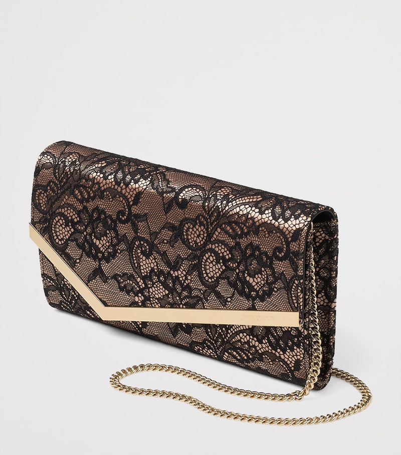 Jimmy Choo lace Emmie clutch bag H12cm W22cm, UK version