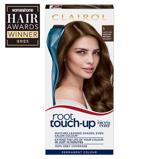 Clairol Nice'n Easy Root Touch-Up Hair Dye Medium Brown 5 Beauty at home Sainsburys   
