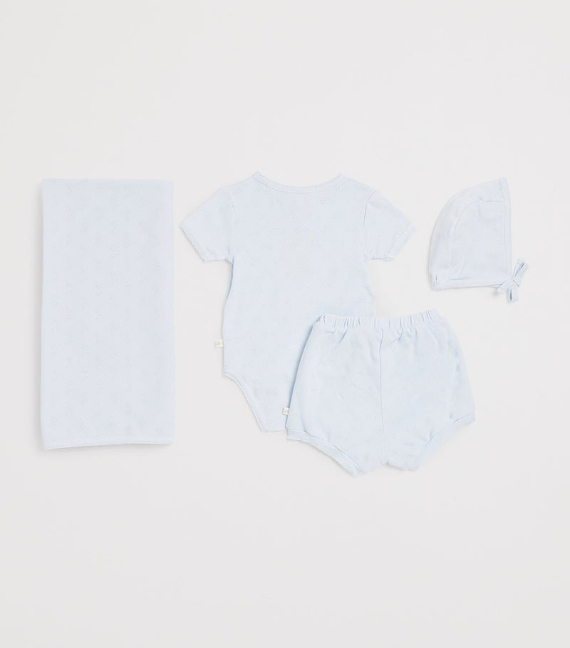 Marie-Chantal cotton pointelle gift set 0-6 months, imported from the UK