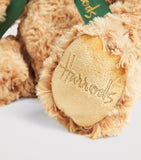 Harrods Large Curly Henry Bear 25cm plush with bow tie, imported from the UK