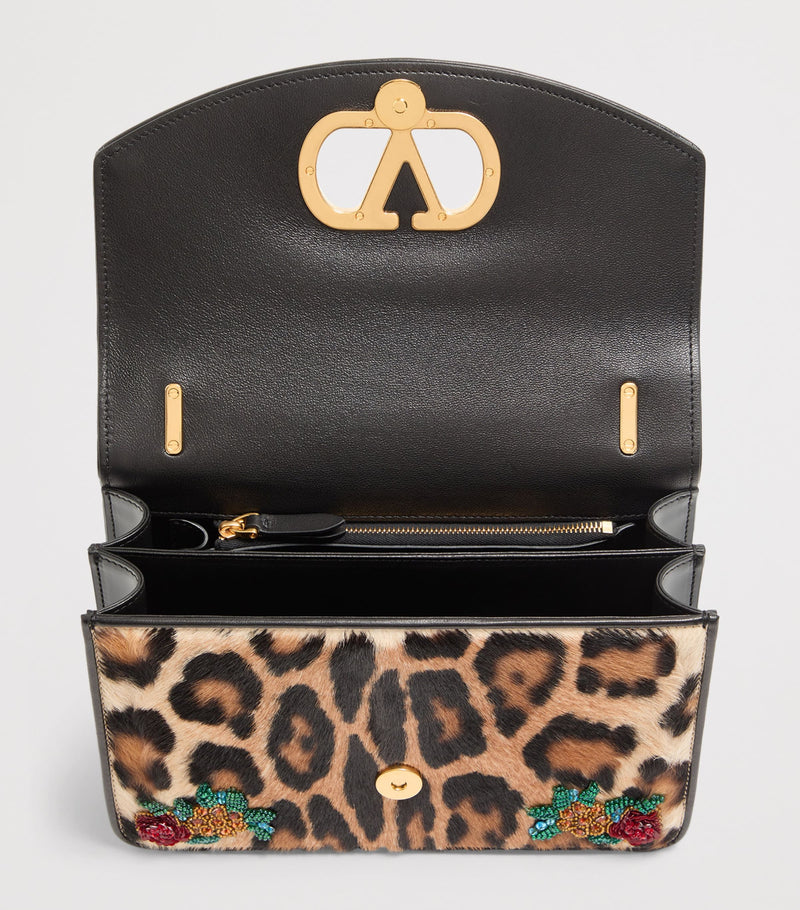 Valentino Garavani Vain shoulder bag pony-effect leather leopard print (British brand)