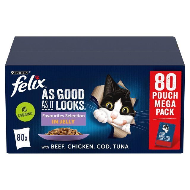 Felix As Good As it Looks Mixed Selection in Jelly Wet Cat Food 80 x 100g