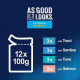 Felix As Good As it Looks Senior 7+ Fish in Jelly Wet Cat Food 12 x 100g