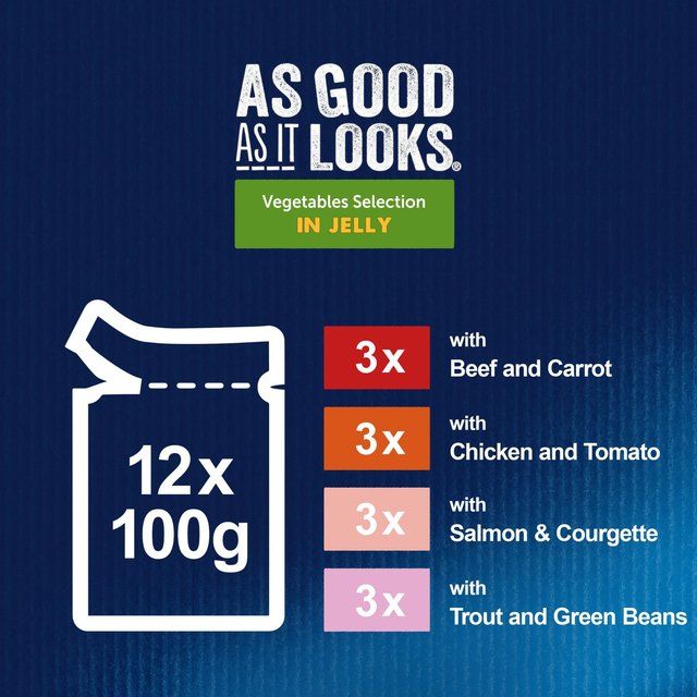 Felix As Good As it Looks Vegetable in Jelly Wet Cat Food 12 x 100g