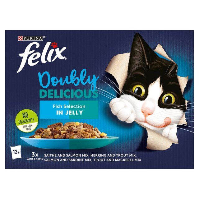 Felix Doubly Delicious Fish Selection in Jelly Wet Cat Food 12 x 100g