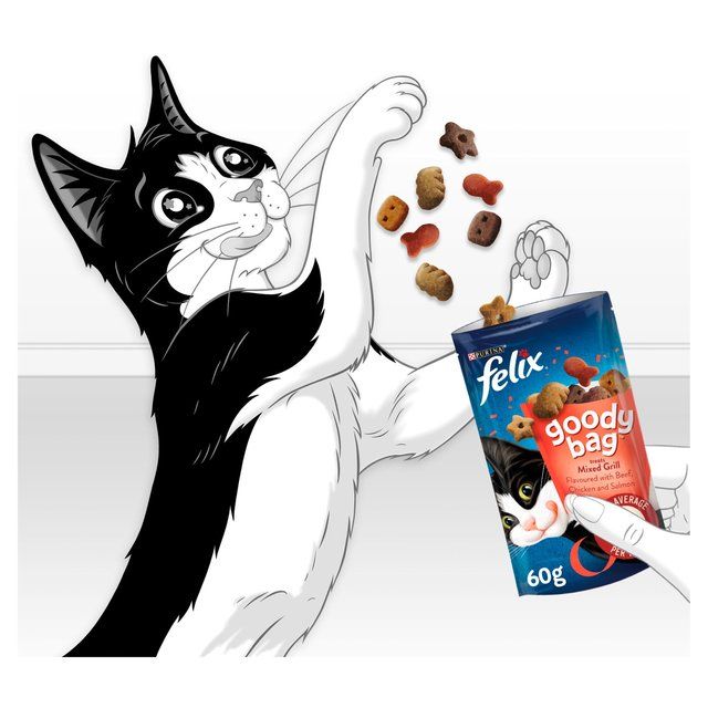 Felix Goody Bag Mixed Grill Beef Chicken & Salmon Cat Treats   60g