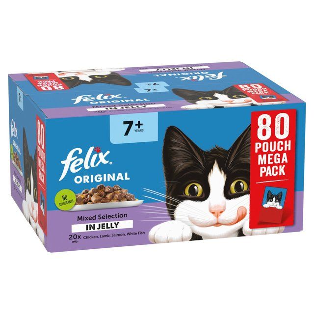 Felix Orignal Cat Food Senior Mixed Selection in Jelly Wet Cat Food 80 x 85g