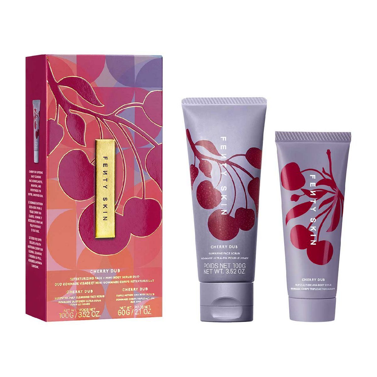 Fenty Skin Cherry Dub Retexturizing Face & Body Scrub Duo