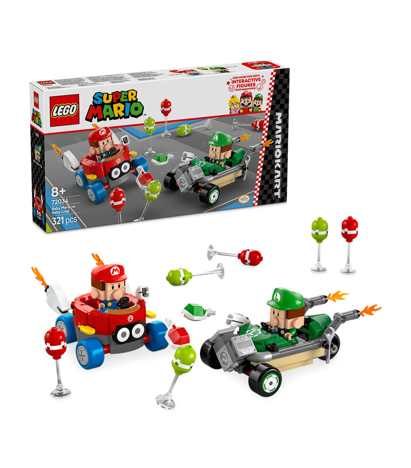 Lego Mario Kart Baby Mario vs Baby Luigi building set, UK version