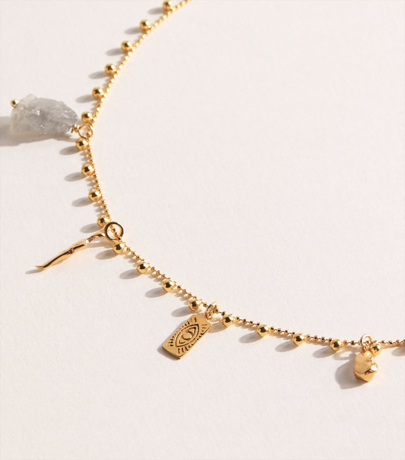 Hermina Athens gold-plated Olympos charm necklace, imported from the UK