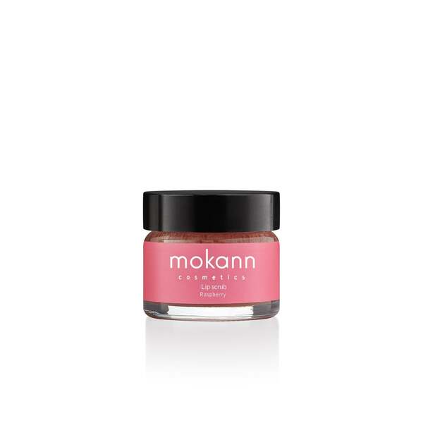 Mokann Raspberry Lip Scrub 15ml, imported from the UK