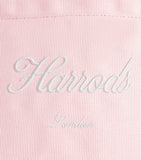 Harrods small cotton embroidered logo tote bag, UK version