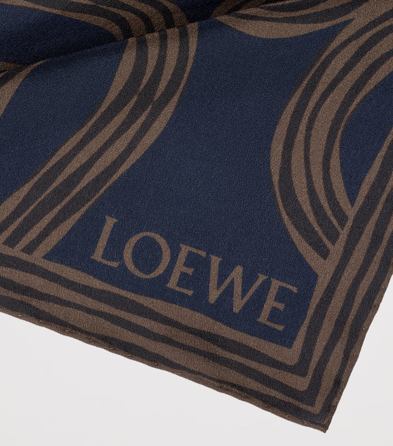 LOEWE silk Anagram print scarf 132cm (British brand)