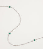 Astrid & Miyu white gold emerald charm necklace - British product